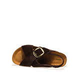 Sandale mit überkreuztem Riemen aus Veloursleder - Frau Shoes | Official Online Shop