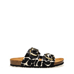 Printed pony hair double-strap sliders - Frau Shoes | Official Online Shop