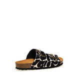Printed pony hair double-strap sliders - Frau Shoes | Official Online Shop