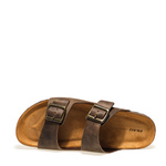 Sandalette mit doppeltem Riemen aus Leder in Vintage-Optik - Frau Shoes | Official Online Shop
