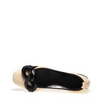 Raffia ballet flats with chain detailing - Frau Shoes | Official Online Shop