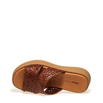 Woven leather sliders with wedge - Frau Shoes | Official Online Shop