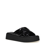 Sandalette mit überkreuztem Riemen aus Matelassé-Lackleder - Frau Shoes | Official Online Shop