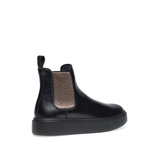Leather Chelsea boots with metallic elastic - Frau Shoes | Official Online Shop