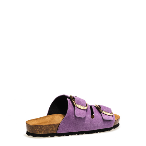Sandalette mit doppeltem Riemen aus Veloursleder - Frau Shoes | Official Online Shop