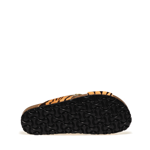 Printed pony-hair crossover sliders - Frau Shoes | Official Online Shop