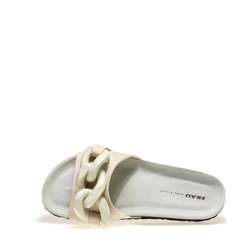 Strappy leather sliders with chain detailing - Frau Shoes | Official Online Shop
