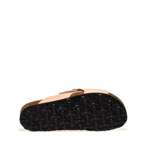 Leather crossover-strap sliders - Frau Shoes | Official Online Shop