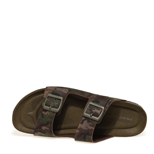 Camouflage double-strap sliders - Frau Shoes | Official Online Shop