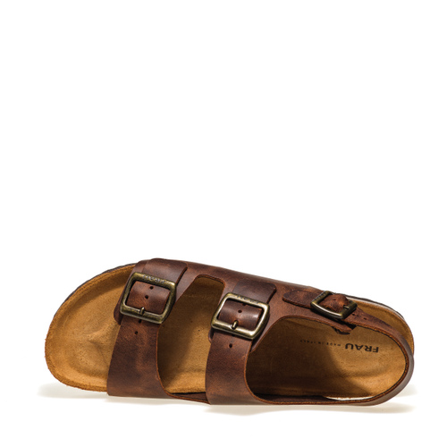 Vintage leather double-strap mules - Frau Shoes | Official Online Shop