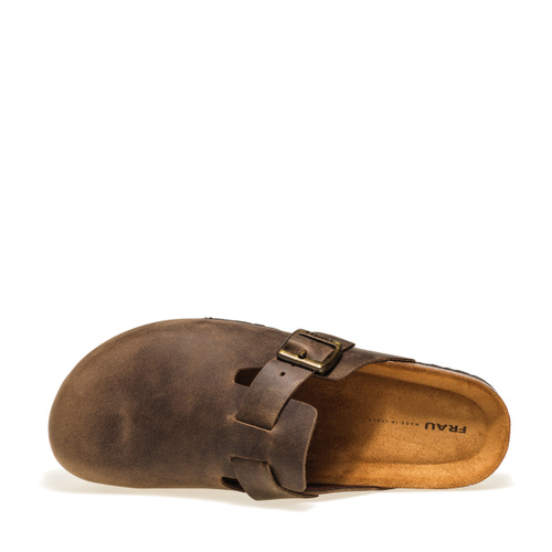 Leather mules with cork sole - Frau Shoes | Official Online Shop