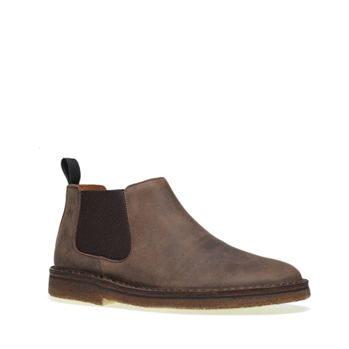 Distressed-effect nubuck Chelsea boots with crepe sole - Frau Shoes | Official Online Shop