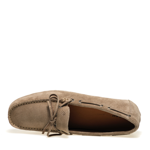 Mokassin aus Veloursleder mit Schnürung - Frau Shoes | Official Online Shop