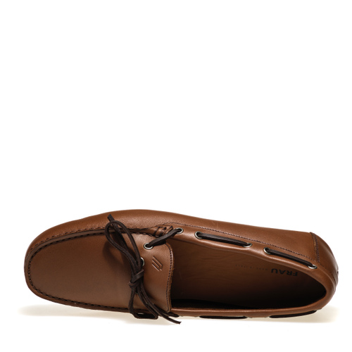 Leather driving shoes with tie detail - Frau Shoes | Official Online Shop