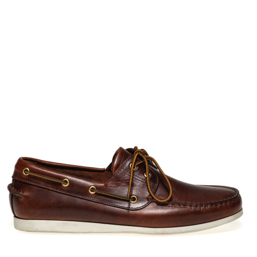 Leather boat shoes with lacing - Frau Shoes | Official Online Shop