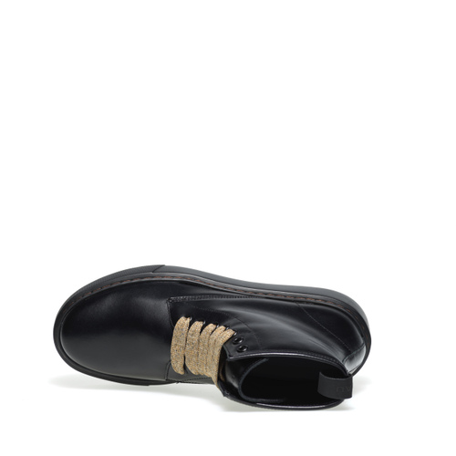 Schnürstiefel aus Leder mit Details in Kontrastoptik - Frau Shoes | Official Online Shop