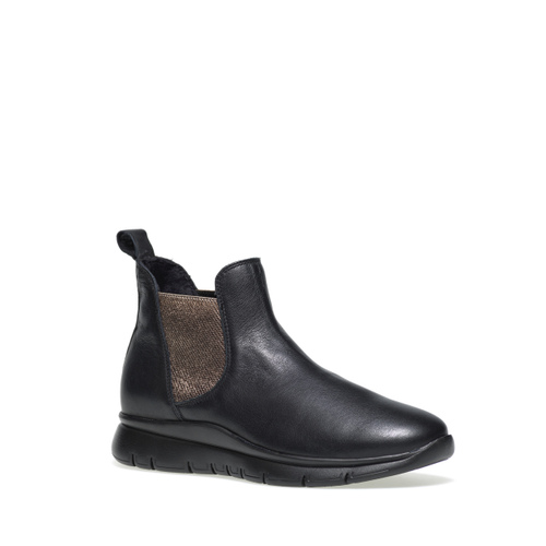 Sporty leather Chelsea boots with metallic elastic - Frau Shoes | Official Online Shop