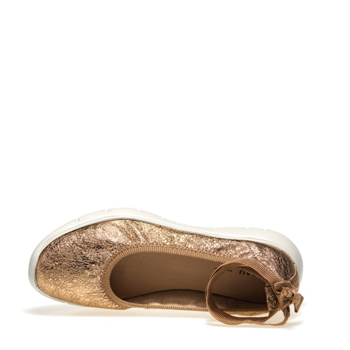 Ballerina sporty in pelle laminata craccata - Frau Shoes | Official Online Shop