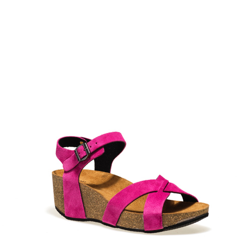 Suede crossover-strap wedge sandals - Frau Shoes | Official Online Shop