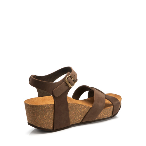 Sandale mit überkreuzten Riemen und Keilabsatz - Frau Shoes | Official Online Shop