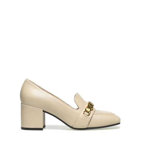 Heeled loafers with flat link chain detail - Frau Shoes | Official Online Shop