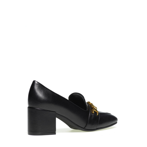 Heeled loafers with flat link chain detail - Frau Shoes | Official Online Shop