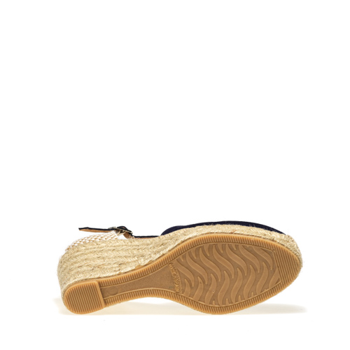 Sandalo in pelle scamosciata con zeppa in corda - Frau Shoes | Official Online Shop
