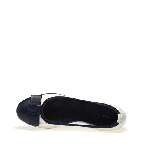 Two-tone leather ballet flats with bow - Frau Shoes | Official Online Shop