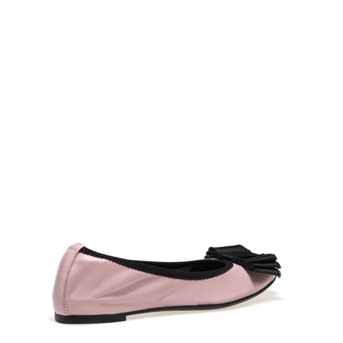 Leather ballet flats with maxi-bow - Frau Shoes | Official Online Shop