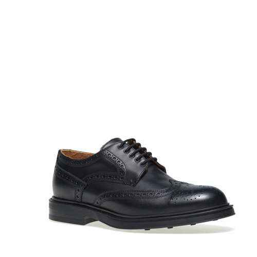 Leather Derby shoes with wing-tip detail - Frau Shoes | Official Online Shop