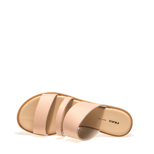 Ciabattina a tre fasce in pelle a taglio vivo - Frau Shoes | Official Online Shop