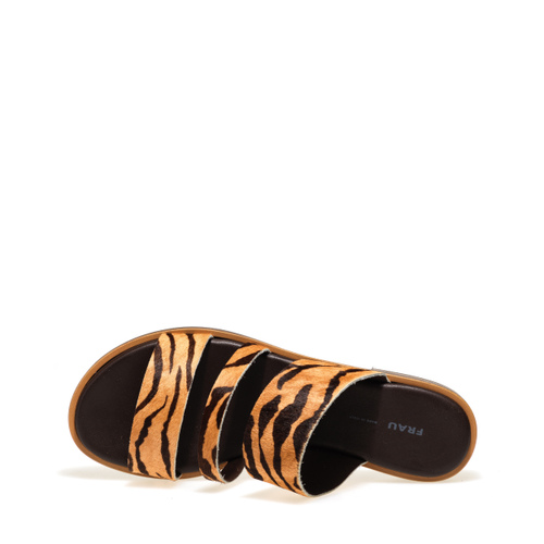Animal-print triple-strap sliders - Frau Shoes | Official Online Shop