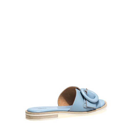 Strappy leather sliders with maxi-buckle - Frau Shoes | Official Online Shop