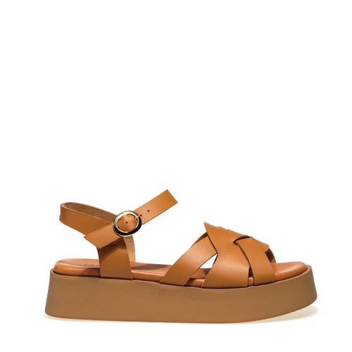 Platform sandals in raw-cut leather - Frau Shoes | Official Online Shop