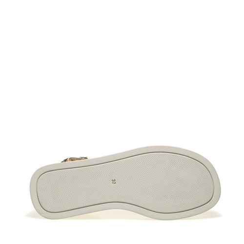 Plateausandale aus laminiertem Matelassé-Leder - Frau Shoes | Official Online Shop