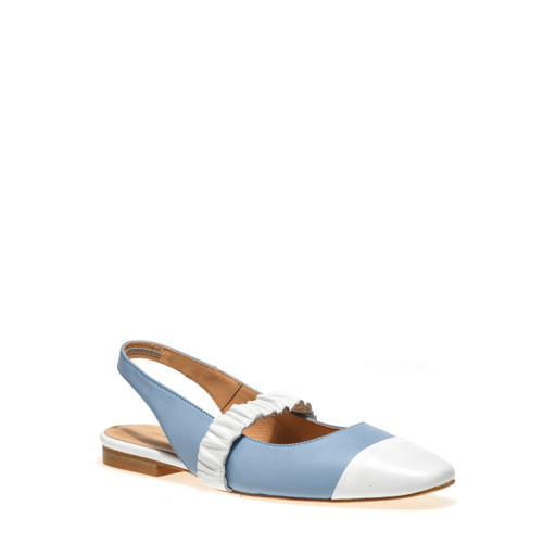 Two-tone leather slingbacks with square toe - Frau Shoes | Official Online Shop