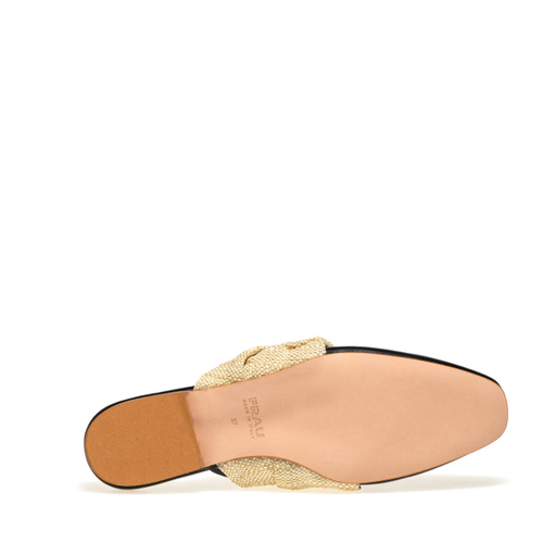 Sabot aus Leder mit weichem Riemen aus Raffiabast - Frau Shoes | Official Online Shop
