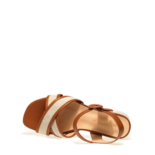 Heeled leather and raffia sandals - Frau Shoes | Official Online Shop