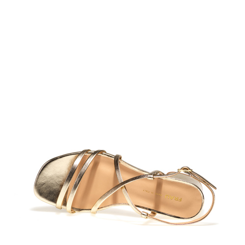 Foiled leather sandals with mini-straps - Frau Shoes | Official Online Shop