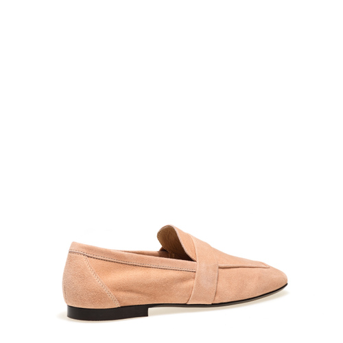 Mokassin aus Veloursleder mit quadratischer Zehenkappe - Frau Shoes | Official Online Shop