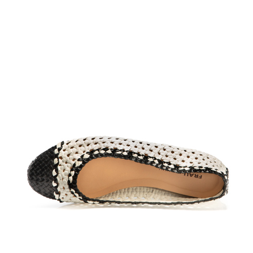 Two-tone woven leather ballet flats - Frau Shoes | Official Online Shop