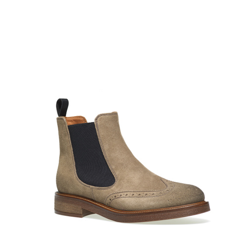 Suede Chelsea boots with wing-tip design - Frau Shoes | Official Online Shop