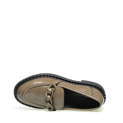 Patent leather loafers with chain detail and chunky sole - Frau Shoes | Official Online Shop