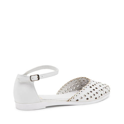 Perforated leather ballet flats with strap - Frau Shoes | Official Online Shop
