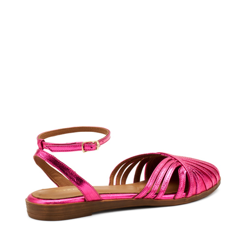 Sandalo ragnetto in pelle laminata con allacciatura alla caviglia - Frau Shoes | Official Online Shop