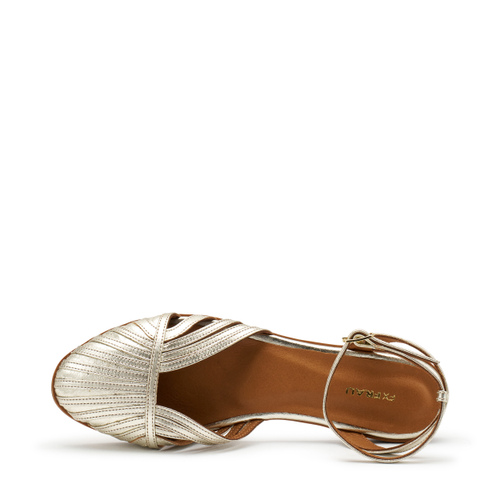 Sandalo ragnetto in pelle laminata con allacciatura alla caviglia - Frau Shoes | Official Online Shop