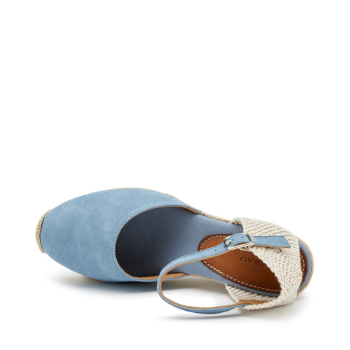 Sandale mit Keilabsatz in Seil-Optik aus Veloursleder - Frau Shoes | Official Online Shop