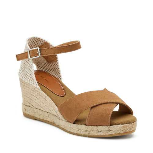 Sandale mit überkreuzten Riemen und Keilabsatz in Seil-Optik - Frau Shoes | Official Online Shop