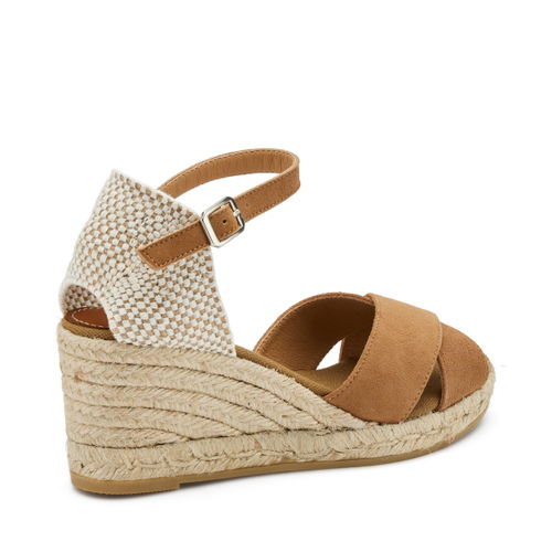 Sandale mit überkreuzten Riemen und Keilabsatz in Seil-Optik - Frau Shoes | Official Online Shop