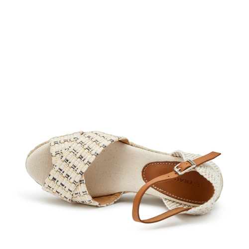 Sandale mit überkreuzten Riemen aus Bast mit Keilabsatz in Seil-Optik - Frau Shoes | Official Online Shop